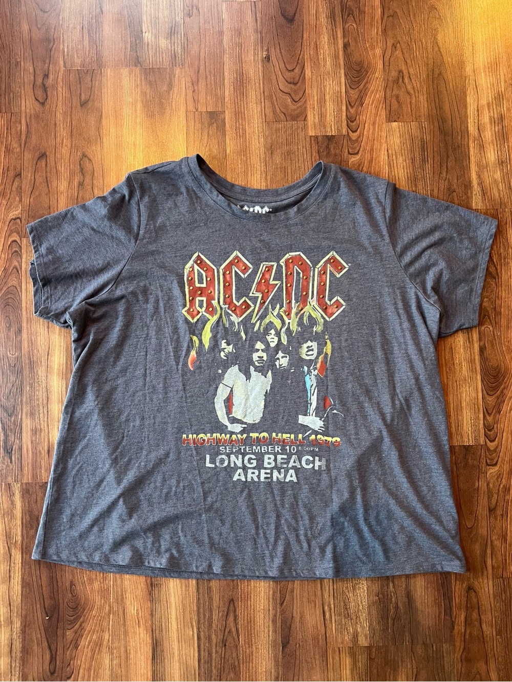 Lucky Brand AC/DC Highway to Hell 1979 Long Beach Studded Tee